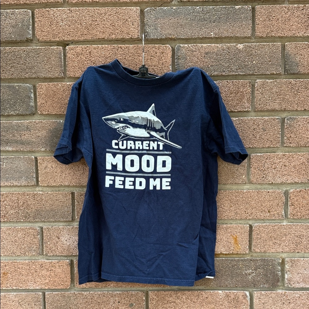 Delta Navy Shark Graphic Tee Size Medium